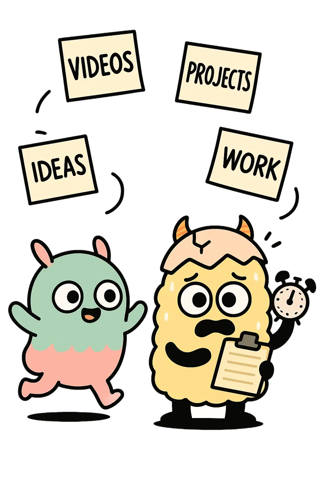 ADHD character types illustration