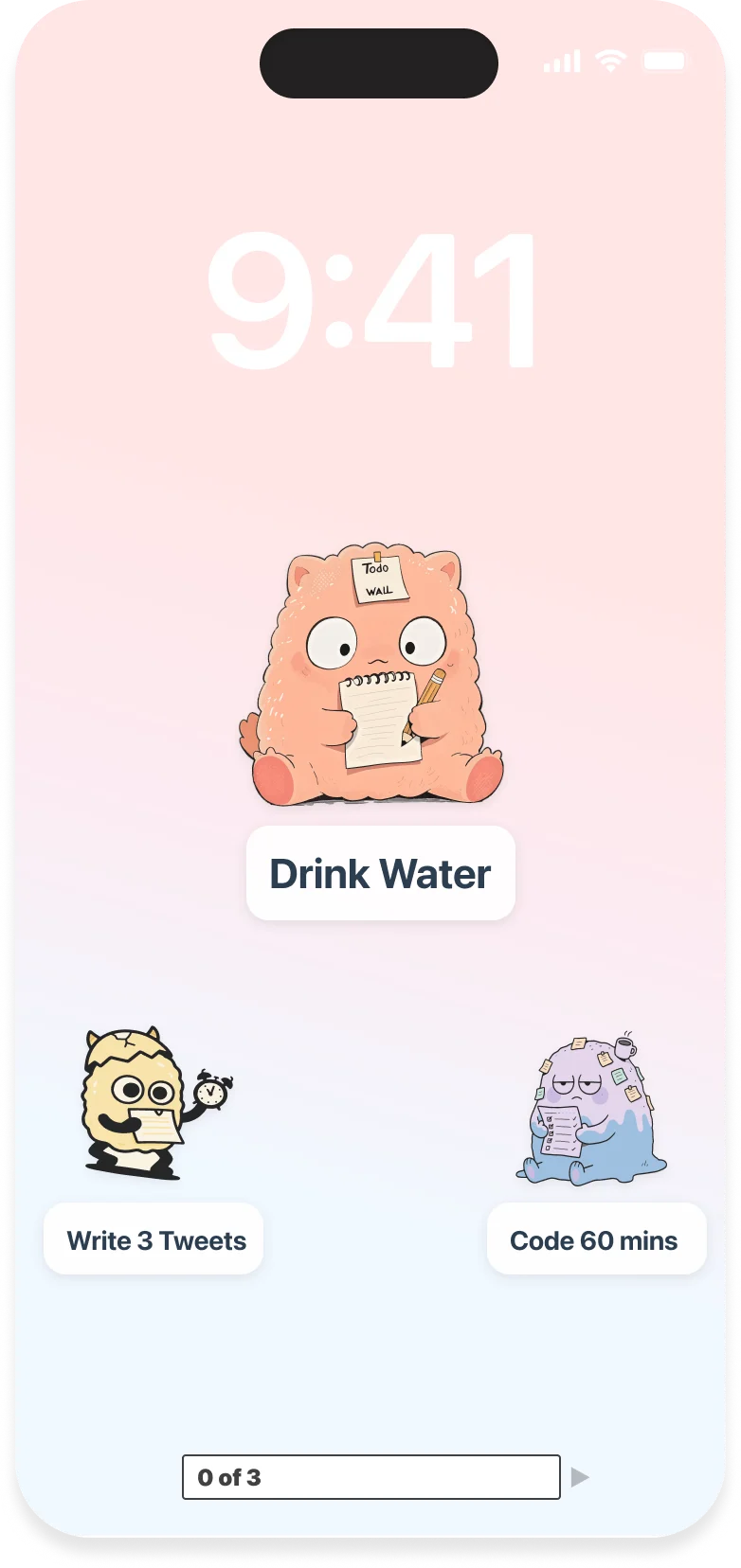 TodoWall lock-screen productivity app preview